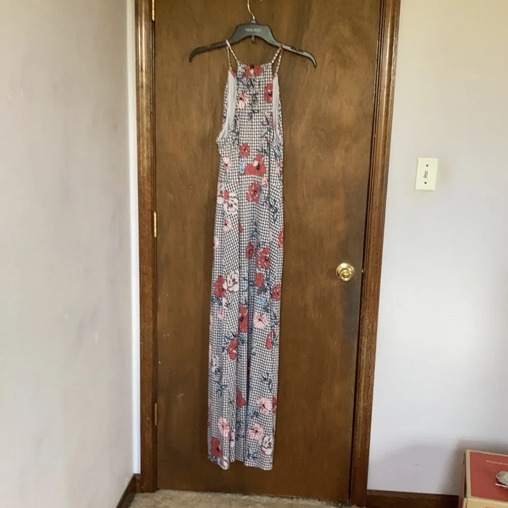 Relist8/8❌Candie’s front slit halter print maxi dress w keyhole XL jr - Picture 10 of 16